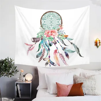 BlessLiving Dreamcatcher Tapestry Wall Hanging Tribal Wall Carpet Multicolors Bedspreads Floral Sheet Home Decoration 150x200cm 2