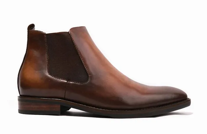Autumn Winter Italy Retro Square Toe Solid Patchwork Boots Casual Men Business Ankle Slip-on Increased Shoes | Обувь