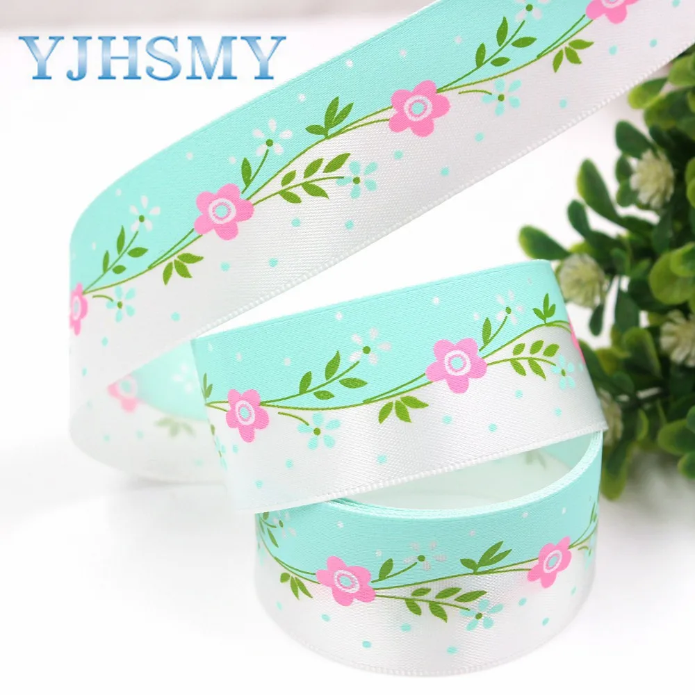 YJHSMY G-18629-568 25 мм 10 ярдов Цветок атласные ленты лента для шитья свадебные