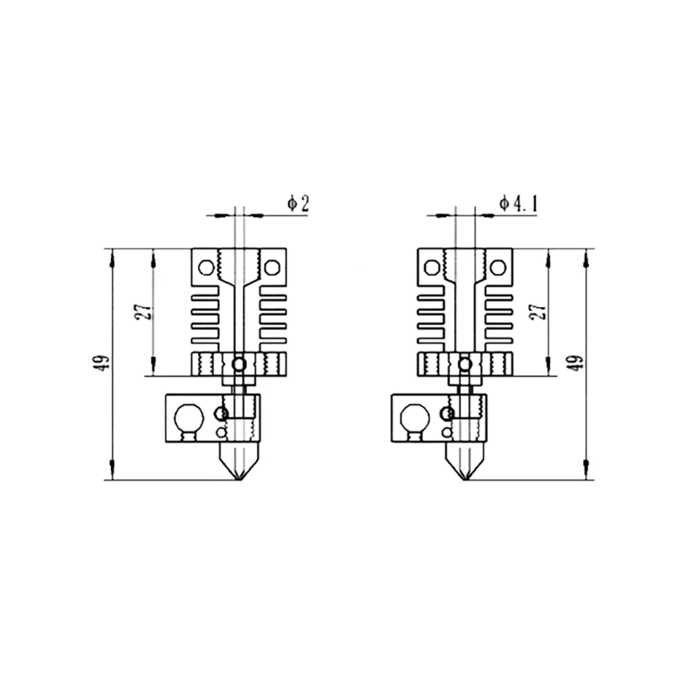 CR10 Hotend J-Head экструдер на большие расстояния 24 в 50 Вт с BMG экструдер титановый сплав тепловое горло для Creality CR10 3d принтер