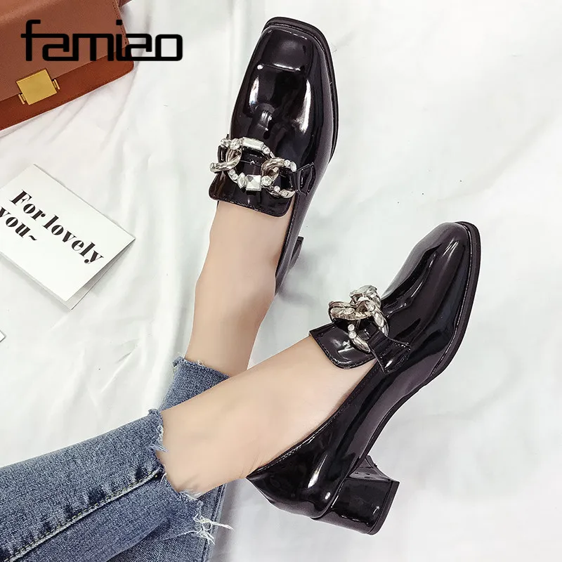 2018 Европа и Америка все матч лук женская обувь на толстом каблуке высоком