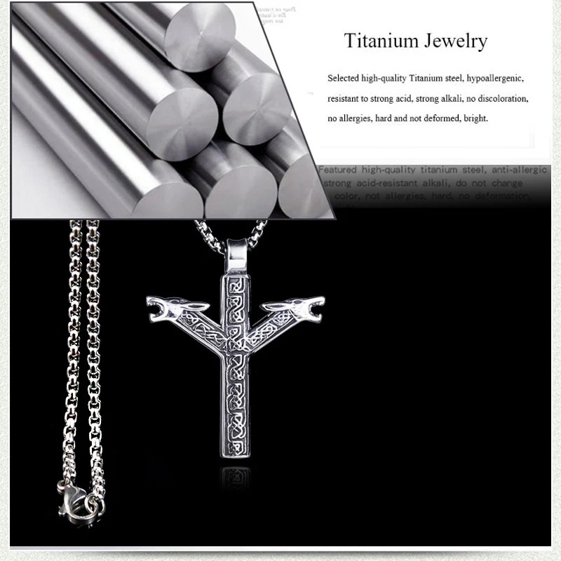 Подвески мужские из титановой стали подвески со знаком и головой волка Винтажные