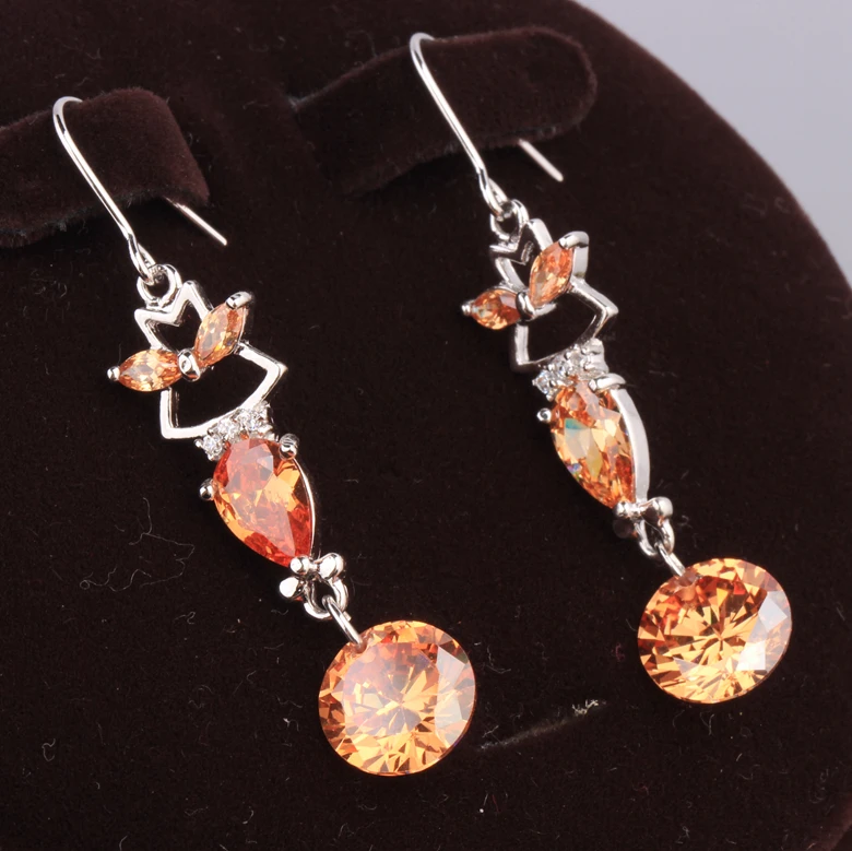 Красивые шампанское коричневый оранжевый Morganite multigems стерлингового серебра 925