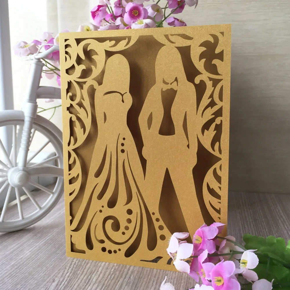 

50pcs/lot Chic Pearl Paper Wedding Party Card Invitations Wedding Anniversary Celebration Greeting Blessing Card