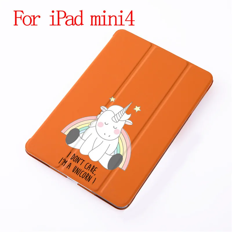B200116 Чехол-книжка с изображением милого единорога из мультфильма для iPad Mini 5 4 3 2 1, чехол для планшета с функцией автоматического сна и пробуждения, для iPad Mini 1 2 3 из искусственной кожи - Цвет: B200116