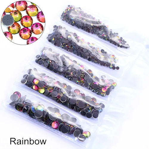 Rainbow Смешанные SS6-SS30 DMC горячей фиксации стразы стекло кристаллические стразы АВ железо на стразы горячей фиксации из стразов для одежды DIY B3808 - Цвет: Rainbow