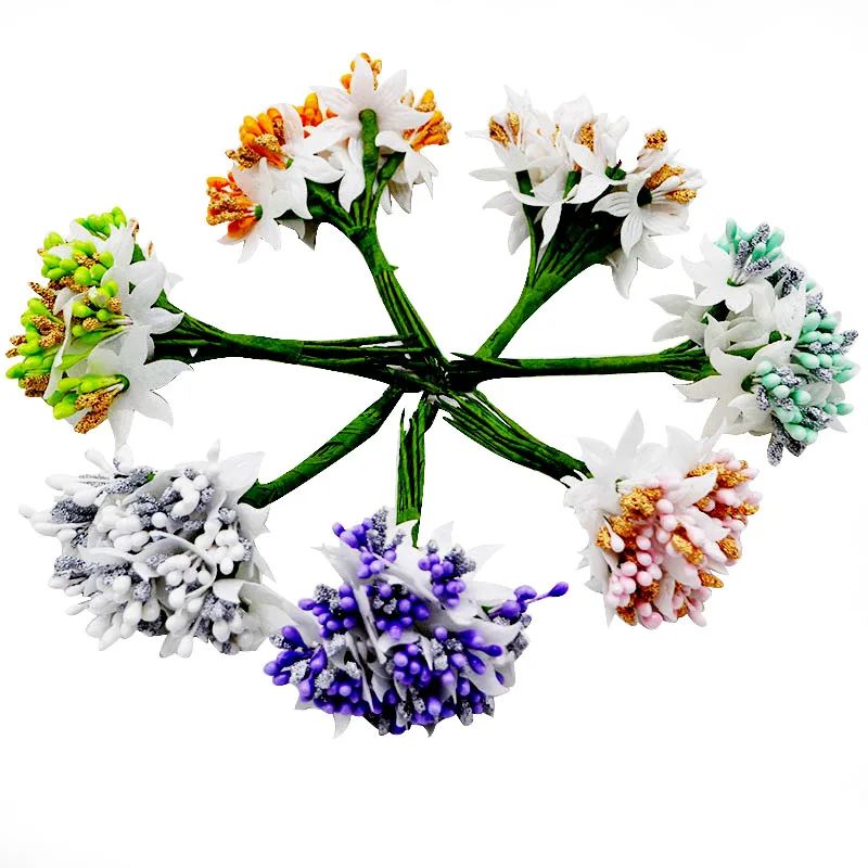 

12PCS/lot Mulberry party Artificial Flower Stamen wire stem/marriage leaves stamen DIY wreath wedding box decoration Fake flower