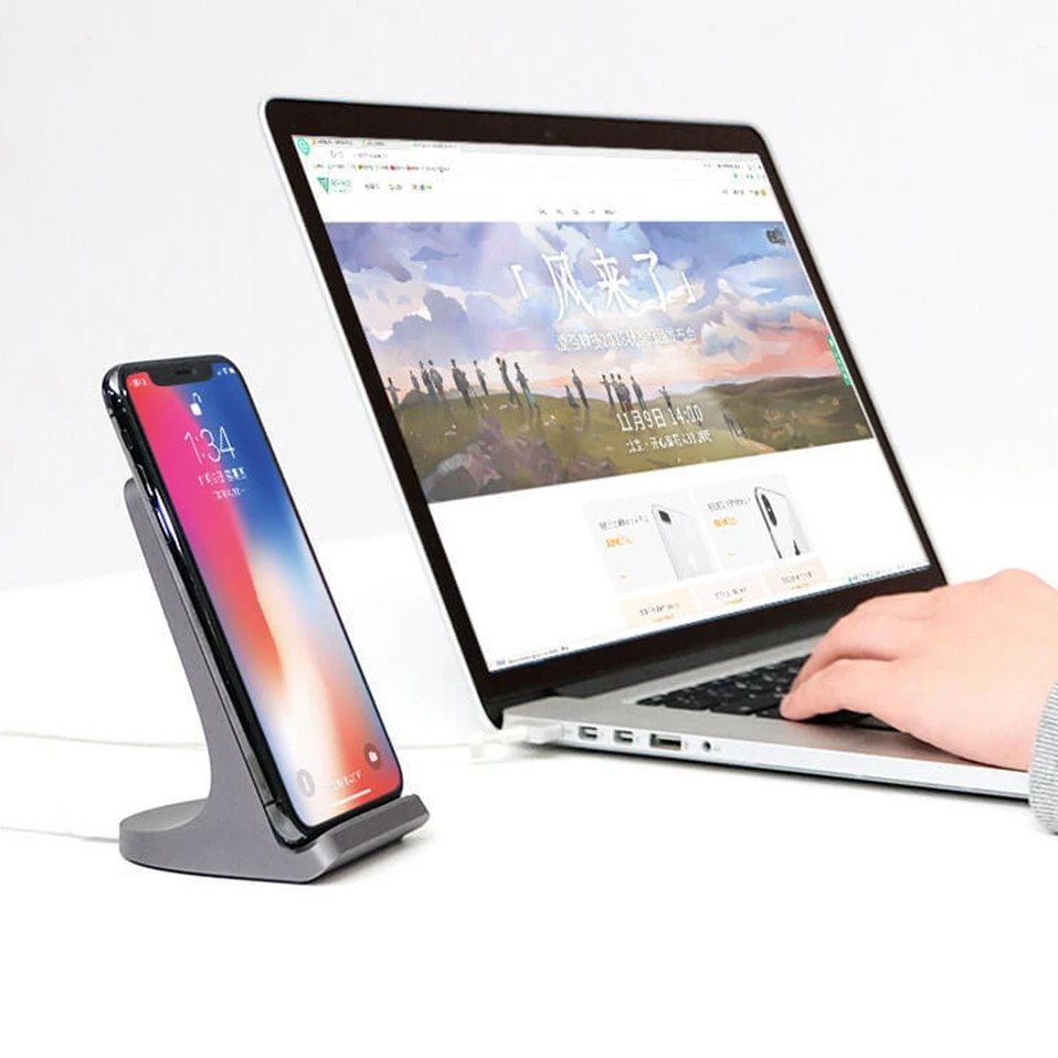 Xiaomi QI Беспроводное зарядное устройство Быстрая зарядка Вертикальная usb type-C для