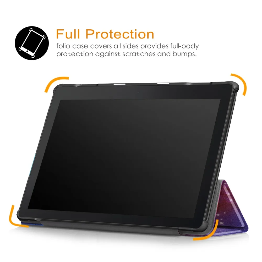 6-в-1 Для lenovo Tab E10 TB-X104F TB-X104L-Tri-Folding чехол с принтом чехол+ Bluetooth клавиатура+ сумка+ стилус+ Защитная пленка на экран+ влажные салфетки
