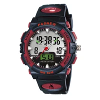 PASNEW Топ бренд часы мужские спортивные двойной дисплей аналоговые цифровые