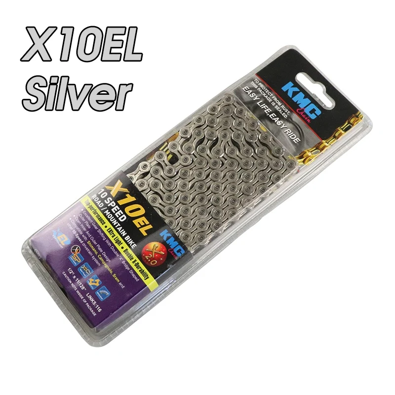 X10EL Silver X8EPT X9EPT X10EL X11EL KMC велосипедная цепь дополнительный светильник 8 9 10 11S 116L MTB горная велосипедная цепь для SHIMANO SRAM 8/9/10/11S - Цвет: X10EL Silver