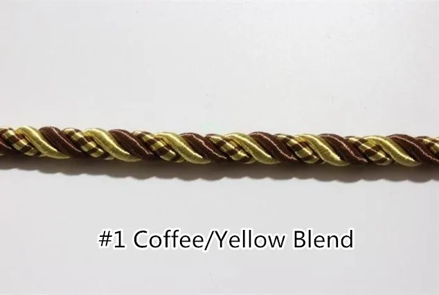 1 Yellow Coffee 4 цвета витая веревка три нити шнура для дивана Подушка кресло сумка декоративные аксессуары 10 мм диаметр 1 тюк 5 метров - Цвет: 1 Yellow Coffee