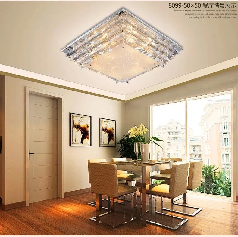 Современный минималистский потолочный светильник E27Crystal светодиодный для