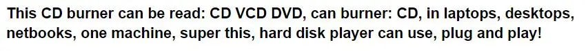 DVD привод Внешний оптический привод USB 2,0 CD rom плеер CD-RW записывающее устройство портативное устройство для ноутбука Windows PC