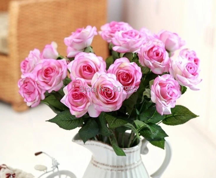 Moisturizing Wet real touch rose Latex artificial flower Home Decoration high simulation 44cm 7 colors 30PCS | Дом и сад