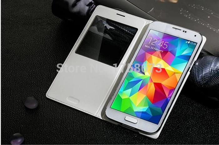 Чехол с чипом IC для Samsung Galaxy S5 SV I9600 G900 Smart View кожаный чехол откидной крышкой|case for