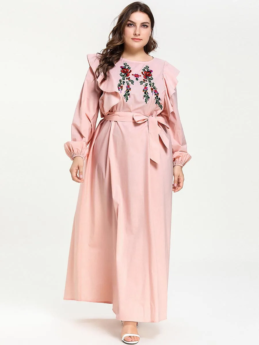 Muslim Arabic Islamic Dubai Kaftan Dress Morocco Ramadan Moroccan Middle Eastern Abaya Big Size Casual Vestidos | Тематическая