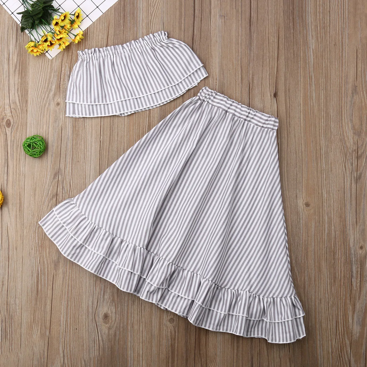 Летний хлопковый комплект одежды без рукавов из 2 предметов для маленьких