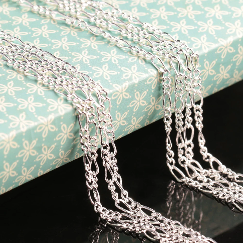 Ожерелье Фигаро шириной 2 мм для мужчин и женщин плетение 50 шт. цепи золотого