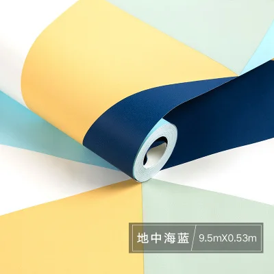 Blue Скандинавские синие красные геометрические обои для гостиной, телевизионный фон для стен, современный минималистичный настенный бумажный рулон, домашний декор - Цвет: Blue