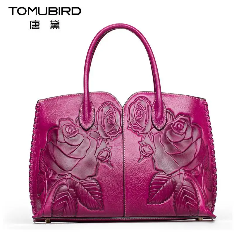 Женская сумка из натуральной кожи с ручным тиснением|bag free|genuine leather bagwomen bag |