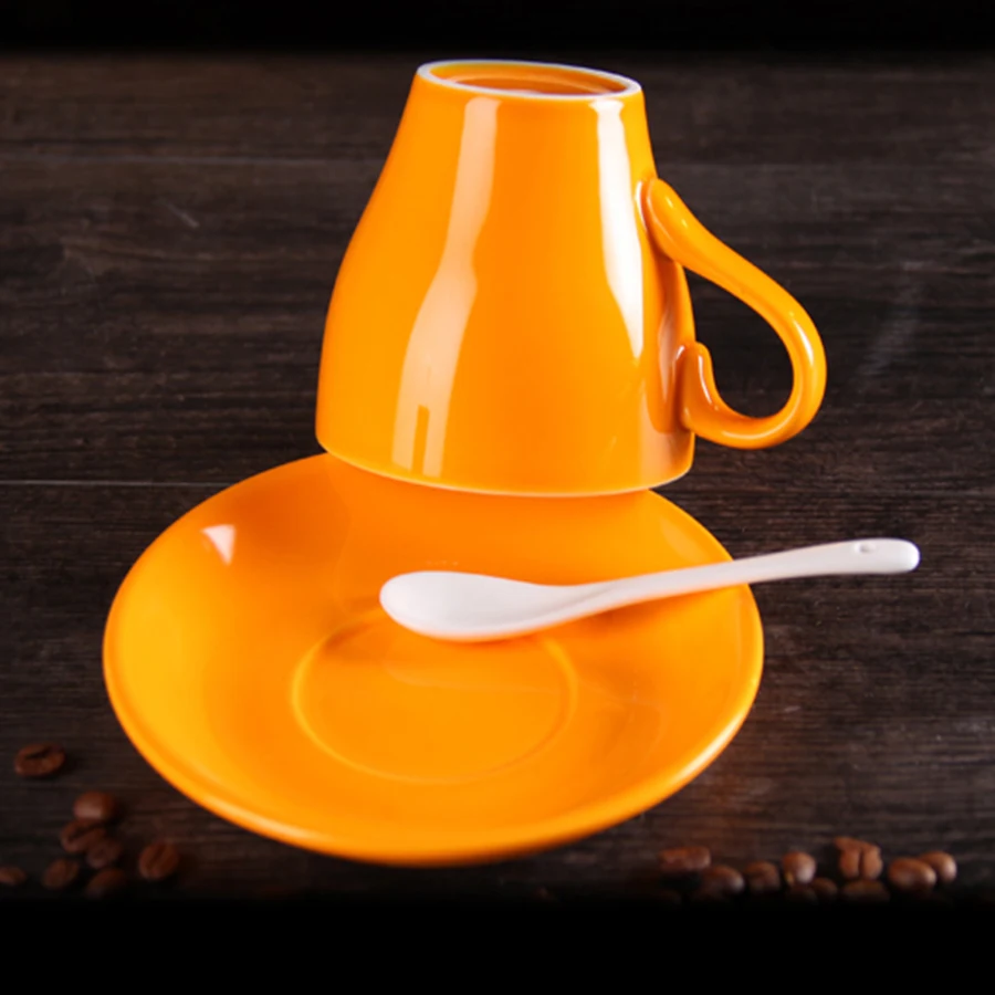 Винтажные одноцветные чашки для капучино китайская Красивая кофейная чашка