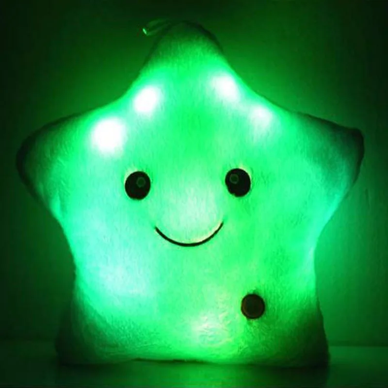 Cute Throw Pillow LED Light Up Cartoon Colorful Star Soft Stuffed Plush Toys Gift 2014 New |