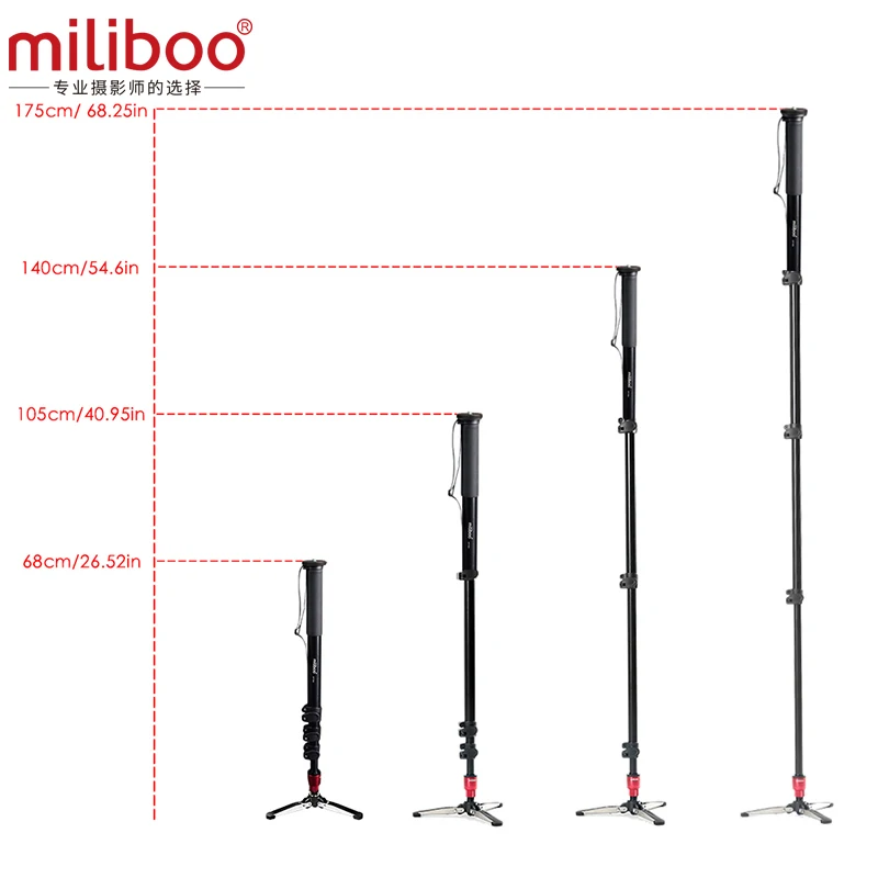 Miliboo MTT705B портативный монопод из углеродного волокна для профессиональной