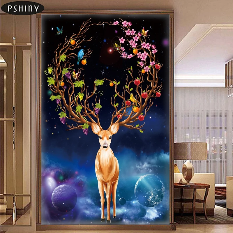Pshiny 5d DIY картина вышитая бисером &quotЗвездное небо&quot Moose Алмазная вышивка камни в