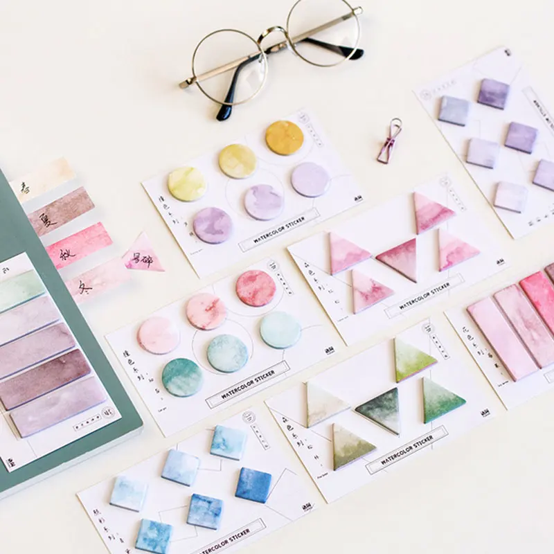 

Creative Color series Kawaii Memo pad Sticker Portable message stickers Pad Sticky diy Office School Stationery