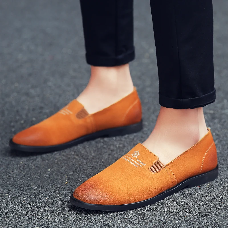 ZDRD Мужчины Замши Вождения Обувь Дышащий Мягкие Мокасины Скольжения на Ручной