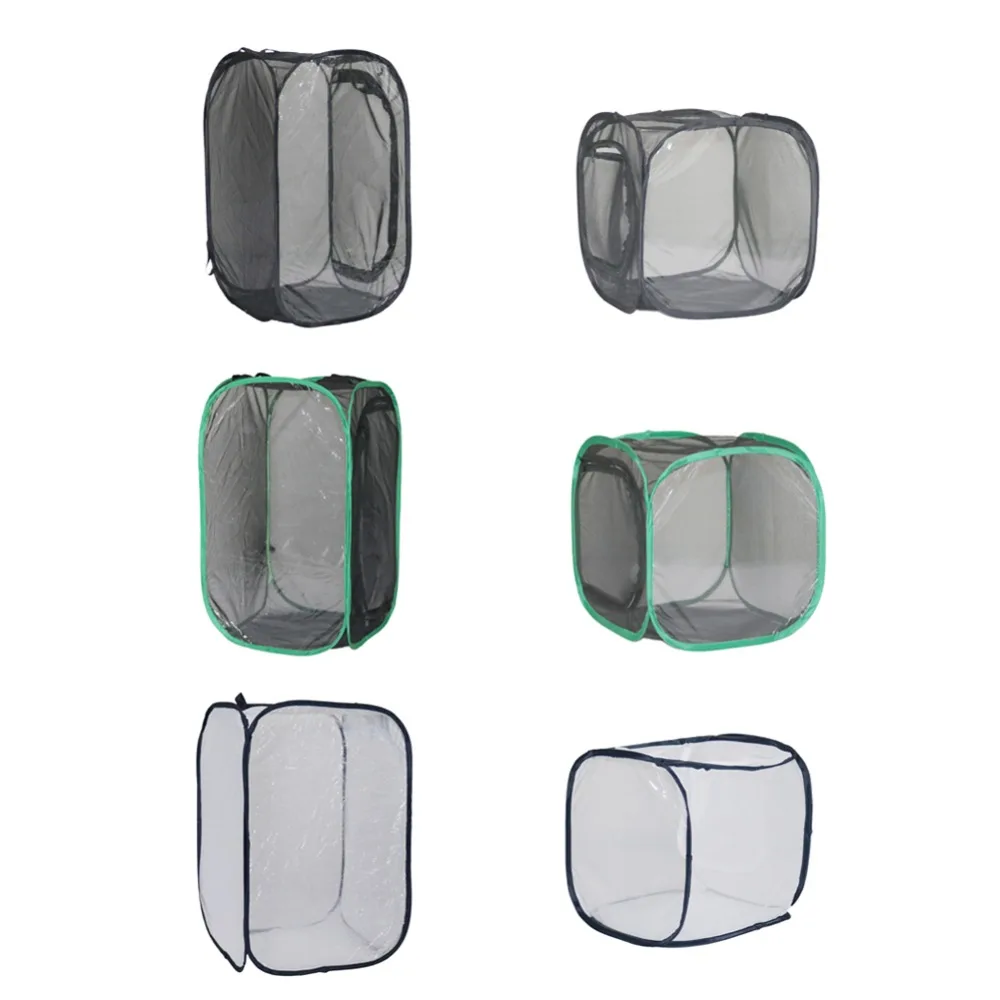 

1 Pcs Folding insect cage butterfly grasshopper Pet cage Insect Net Seedling Incubator 2 Sizes,3 Colors