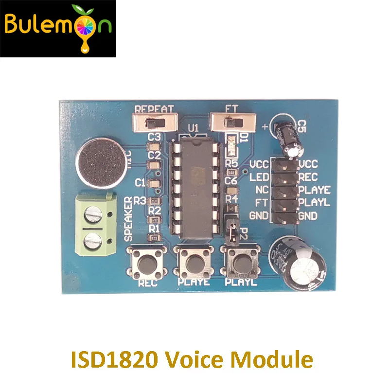 

ISD1820 Voice Board Module (On-board Microphone) Sound Recording Module