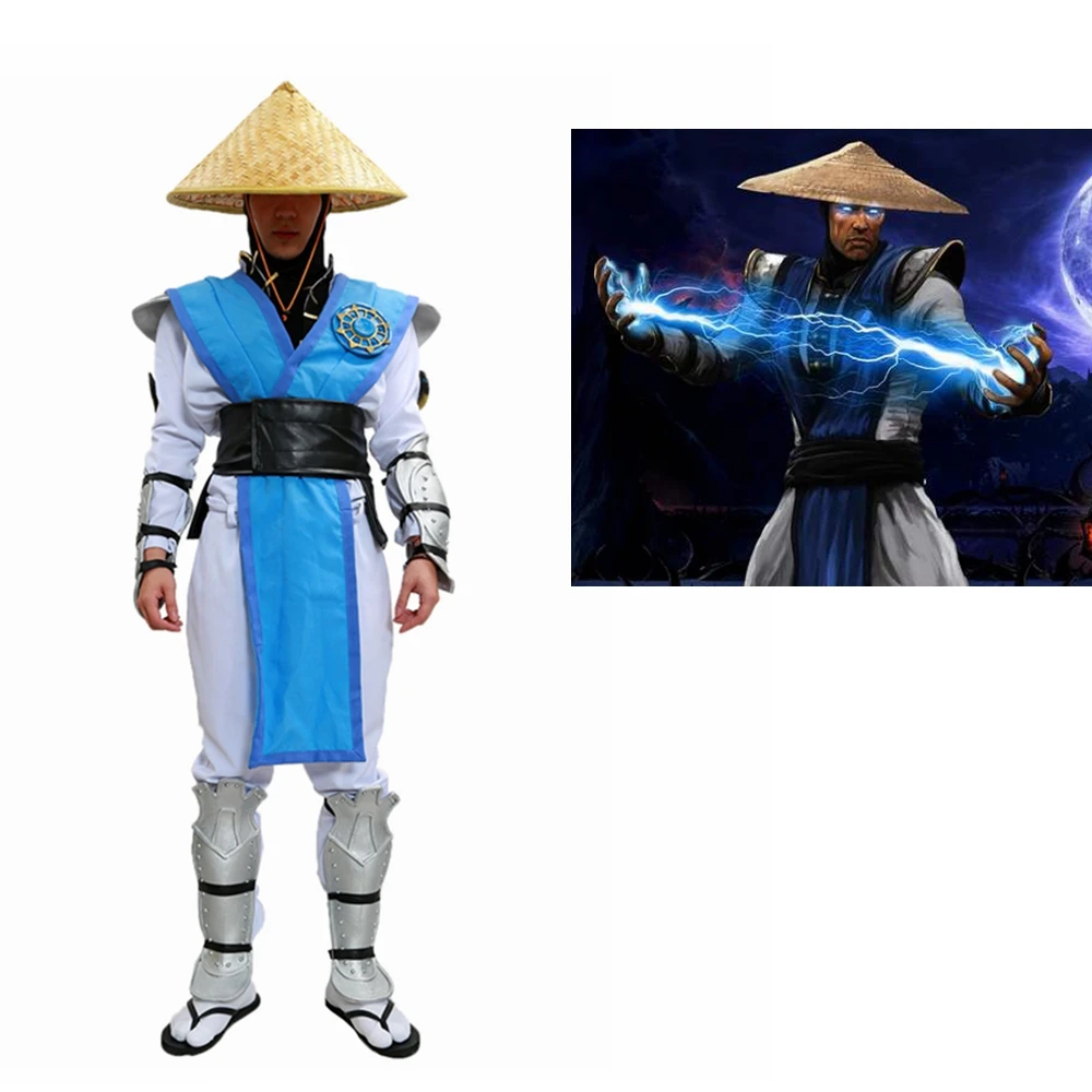 Raiden костюм Mortal Kombat X Косплэй наряд с полный набор Броня Хеллоуин для Для мужчин