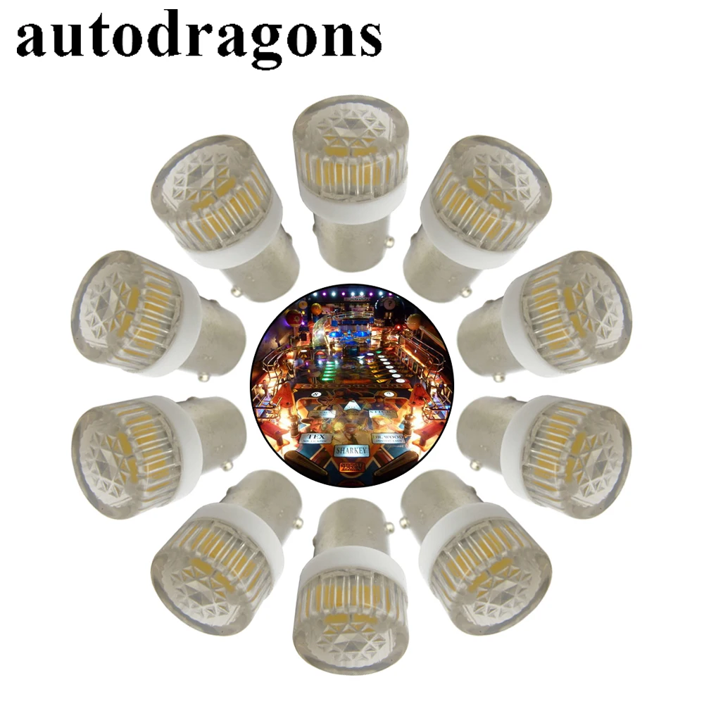 Autodragon 100 шт. Ba9s #44 байонетная лампа переменного тока 6 в/6 3 В 2*5630 SMD + светодиодная с