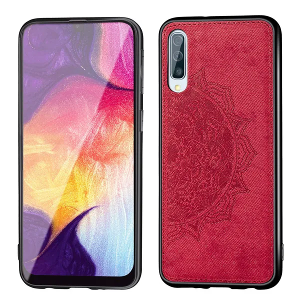 Красный Чехол для телефона для samsung Galaxy A70 чехол классический тканевый бампер мягкая силиконовая рамка задняя крышка для samsung A 70 A705 A705F сумка - Цвет: Красный