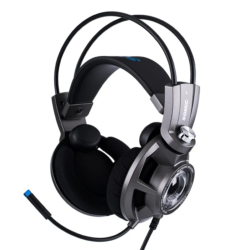 Silver grey SOMIC G954, игровая Вибрирующая гарнитура, 7,1, виртуальная объемная USB игра, наушники с микрофоном для компьютера, ноутбука, геймера - Цвет: Silver grey