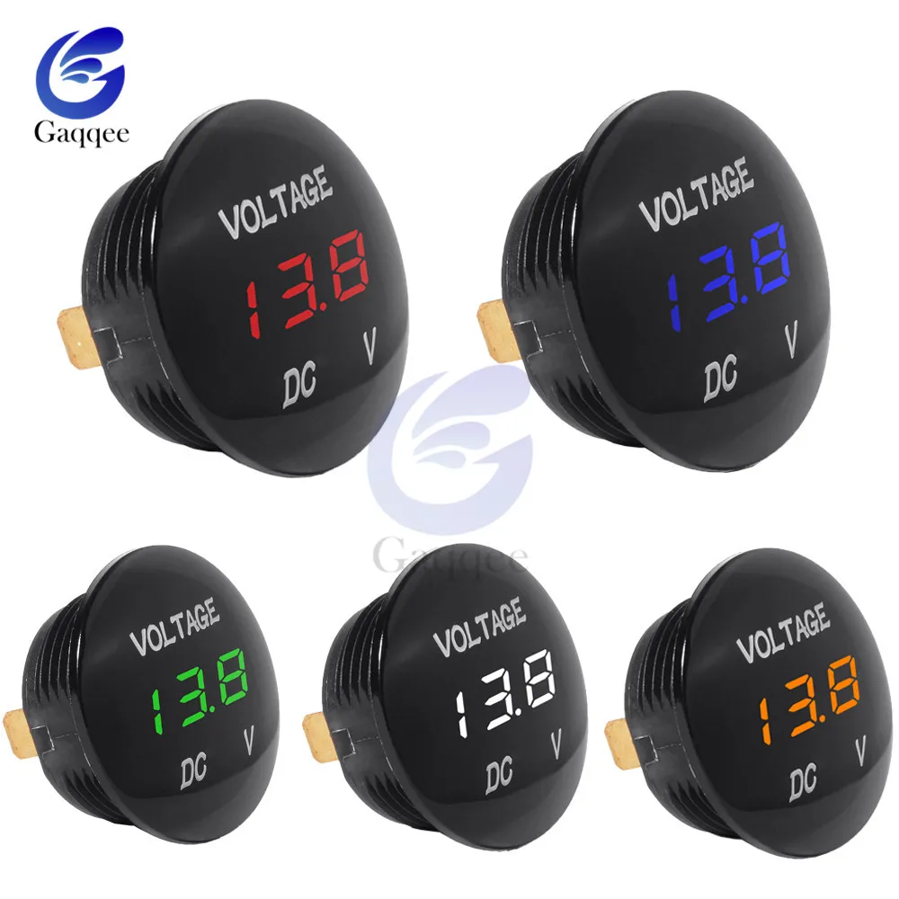 

DC 5V-48V Car Motorcycle DC5V-48V LED Panel Digital Volt Voltage Meter Display Voltmeter 12V 24V 36V Waterproof DC5-48V