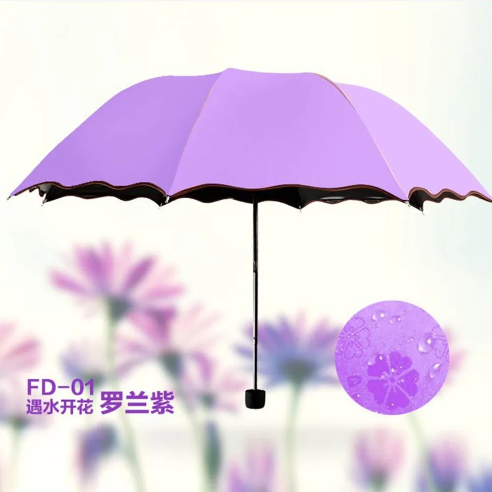 Colors Umbrella Rain Women Three-folding Color Rainbow Sunny and Rainy Parasol Anti UV | Дом и сад
