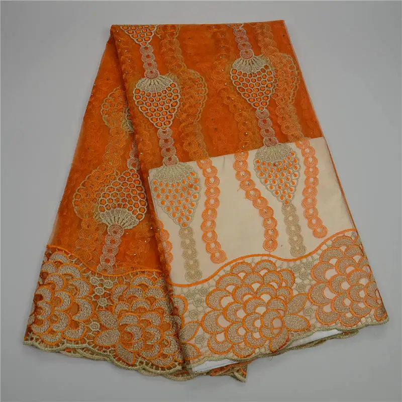 2017 вышитые в нигерийском стиле Тюль Кружево французский чистая с Камни для