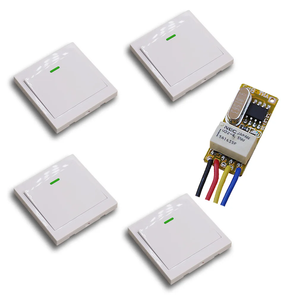Новый дизайн DC3.5V 5V 6V12V 1CH пульт дистанционного управления приемник настенный