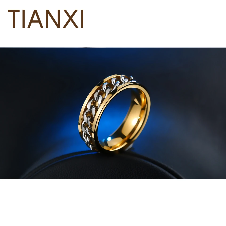 TIANXI новая часть покрытие золото/черный человек спина цепи кольцо для