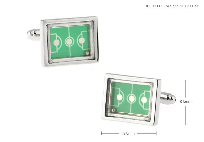 Новый дизайн футбольного поля модные запонки зеленый цвет медный материал оптом