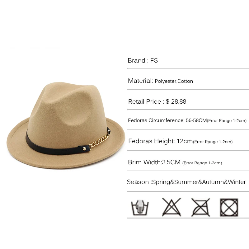 Женская винтажная шляпа-федора FS шляпа с широкими полями и ремнем ярко-синего