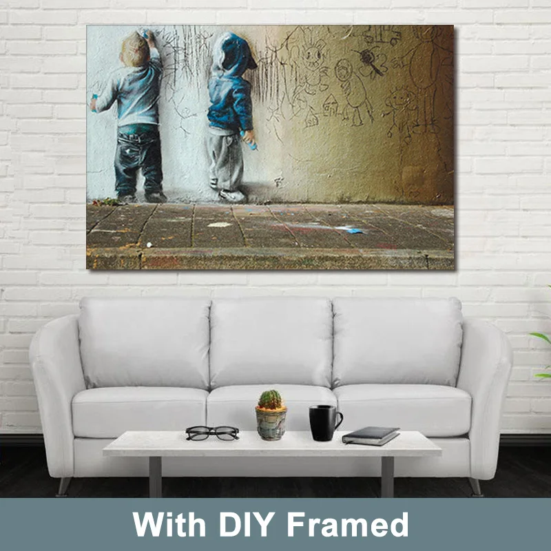 Картина на холсте в раме DIY детское украшение для дома картина маслом уличная