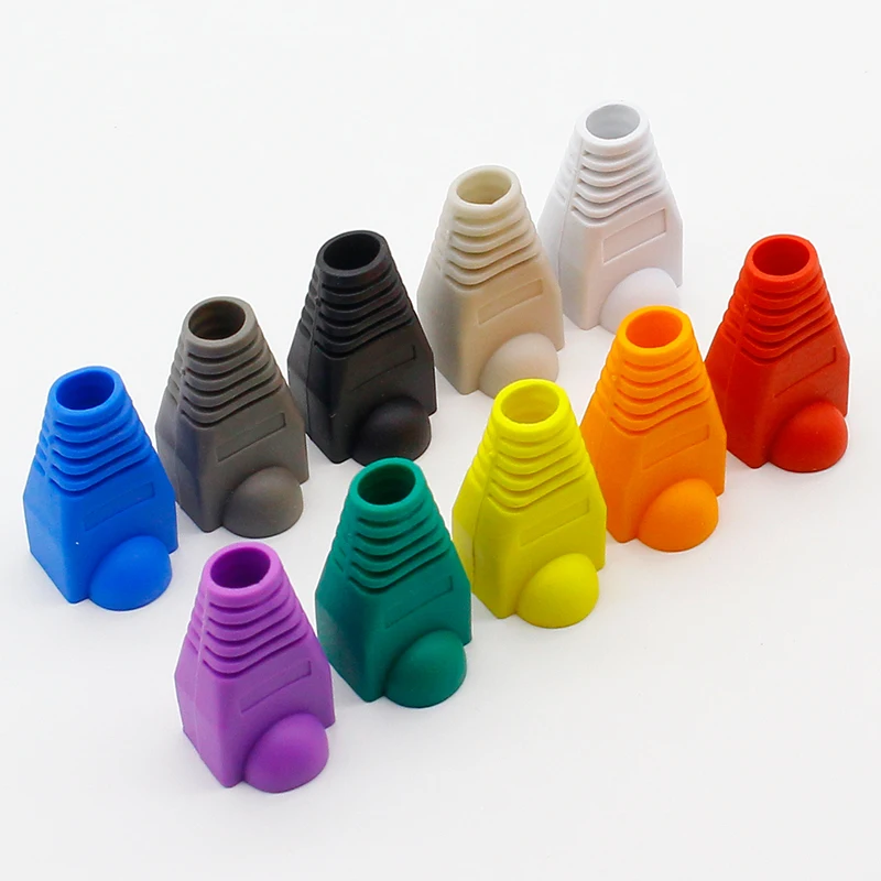 RJ45 connector caps cat5 cat5e cat6 multicolour sheath protective sleeve for network connectors ethernet cable | Обустройство дома