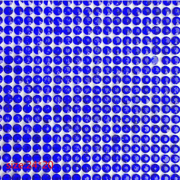 blue 20cm Стекло горный хрусталь отделка Hotfix Стразы кристалл сетки окантовка Свадебный бисером аппликация в рулоне для платья одежда ювелирные изделия - Цвет: blue 20cm