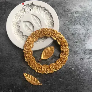 Aouke формы цветы с силиконовая форма в виде листьев 3D формочка для помадки для торта инструменты для украшения DIY Gumpaste Кухня Формы для выпечки K128