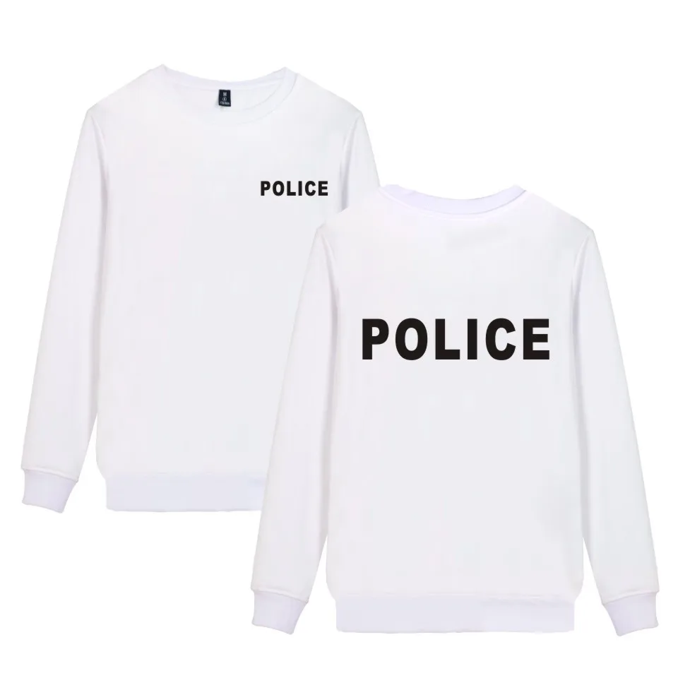 Полиция одежда Мужская модная принт полиция толстовки Лидирующий бренд