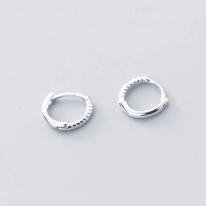 INZATT, настоящее 925 пробы, серебряные, минималистичные, геометрические, круглые, серьги-кольца для модных женщин, вечерние, хорошее ювелирное изделие, модный подарок - Цвет камня: Silver